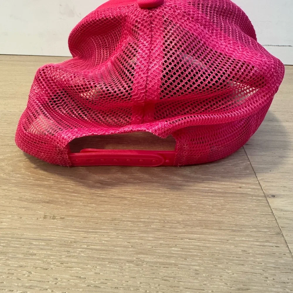 R13 Hot Pink Trucker Hat with White Embroidered 'R13' Logo